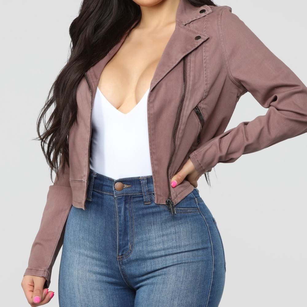 Mauve Crop Jacket
